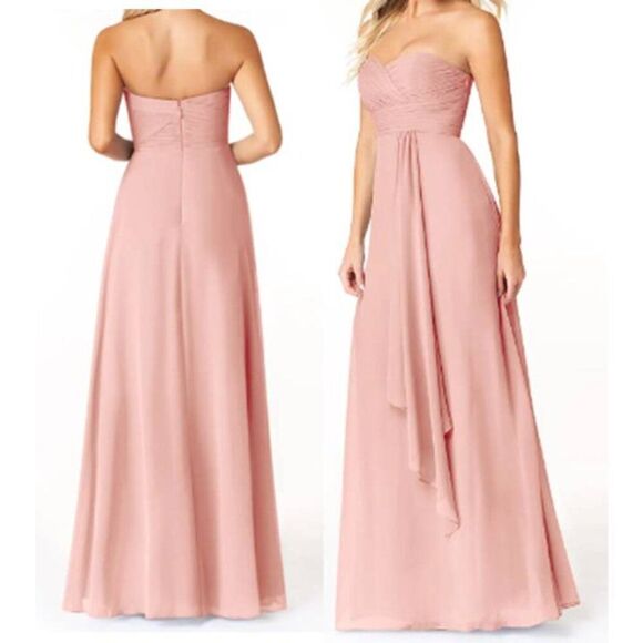 AZAZIE Women's Chiffon Maxi Party Dress Bridesmaid Prom Champaign Rose Size 6 - Picture 1 of 5